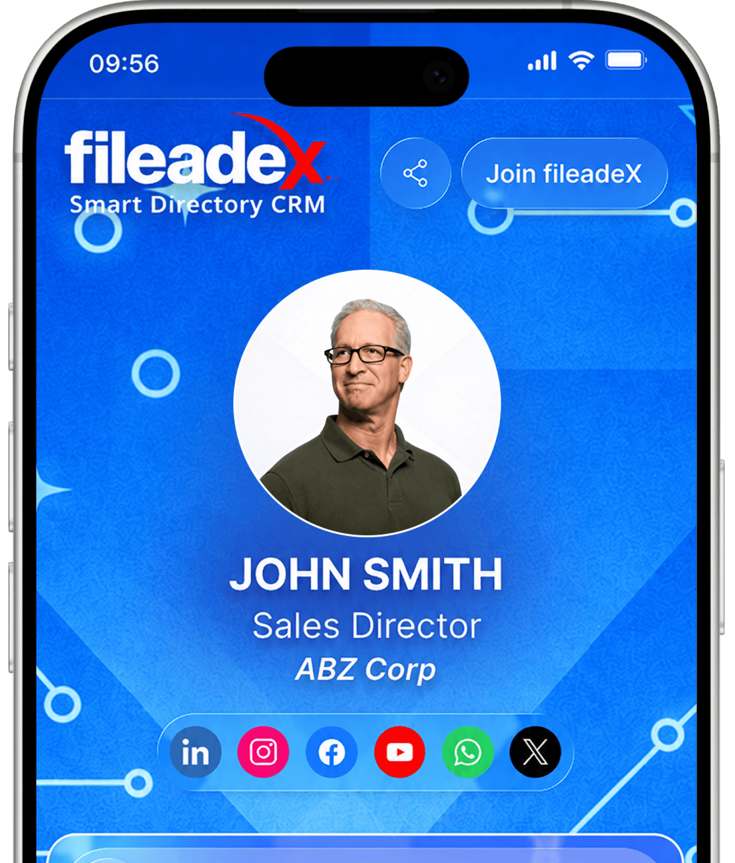 fileadeX digital Rolodex mobile profile preview