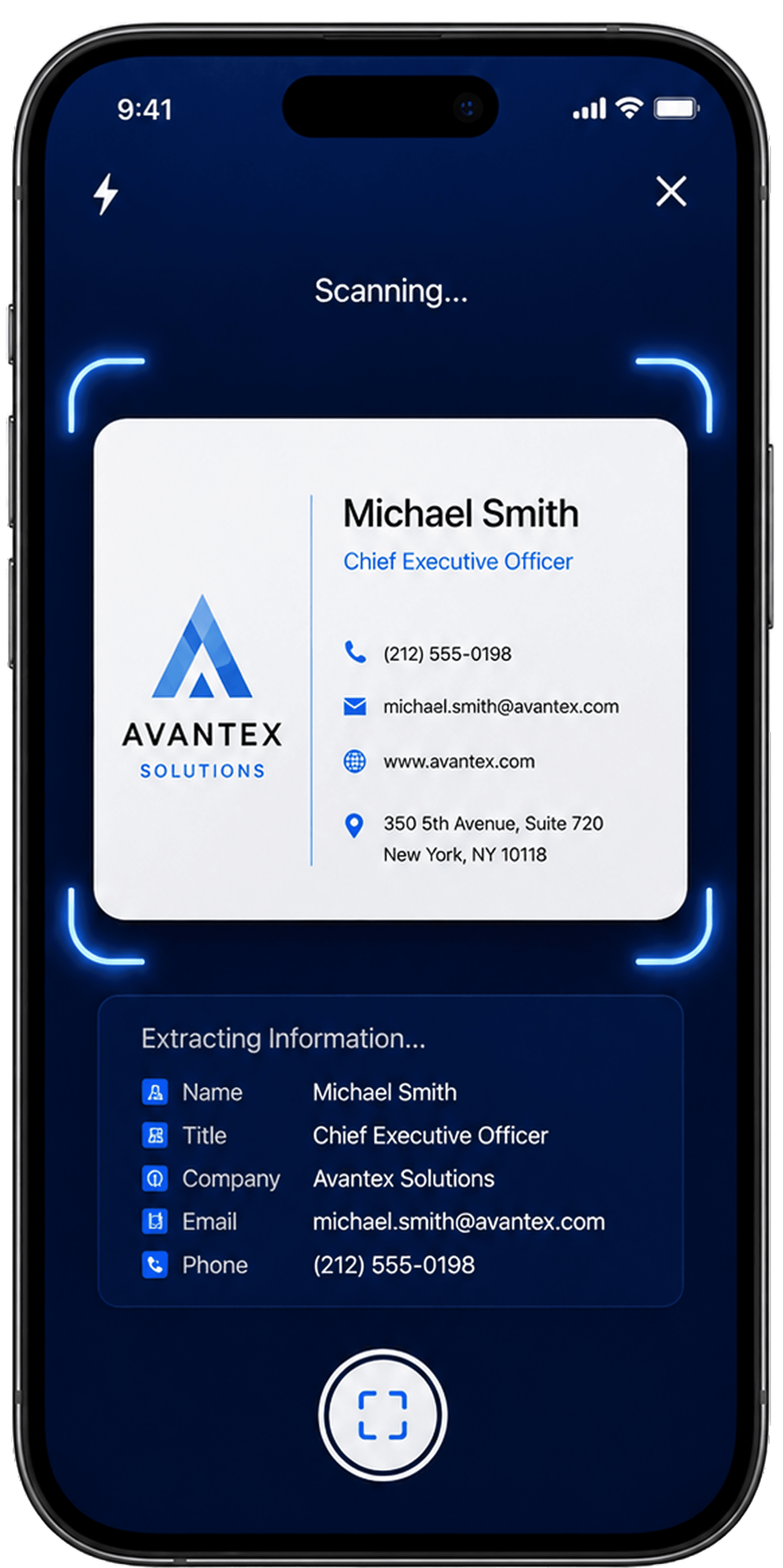 fileadeX mobile business card scanner