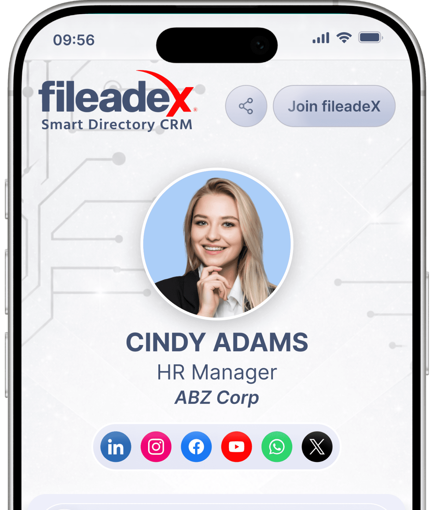 fileadeX smart directory CRM digital rolodex preview
