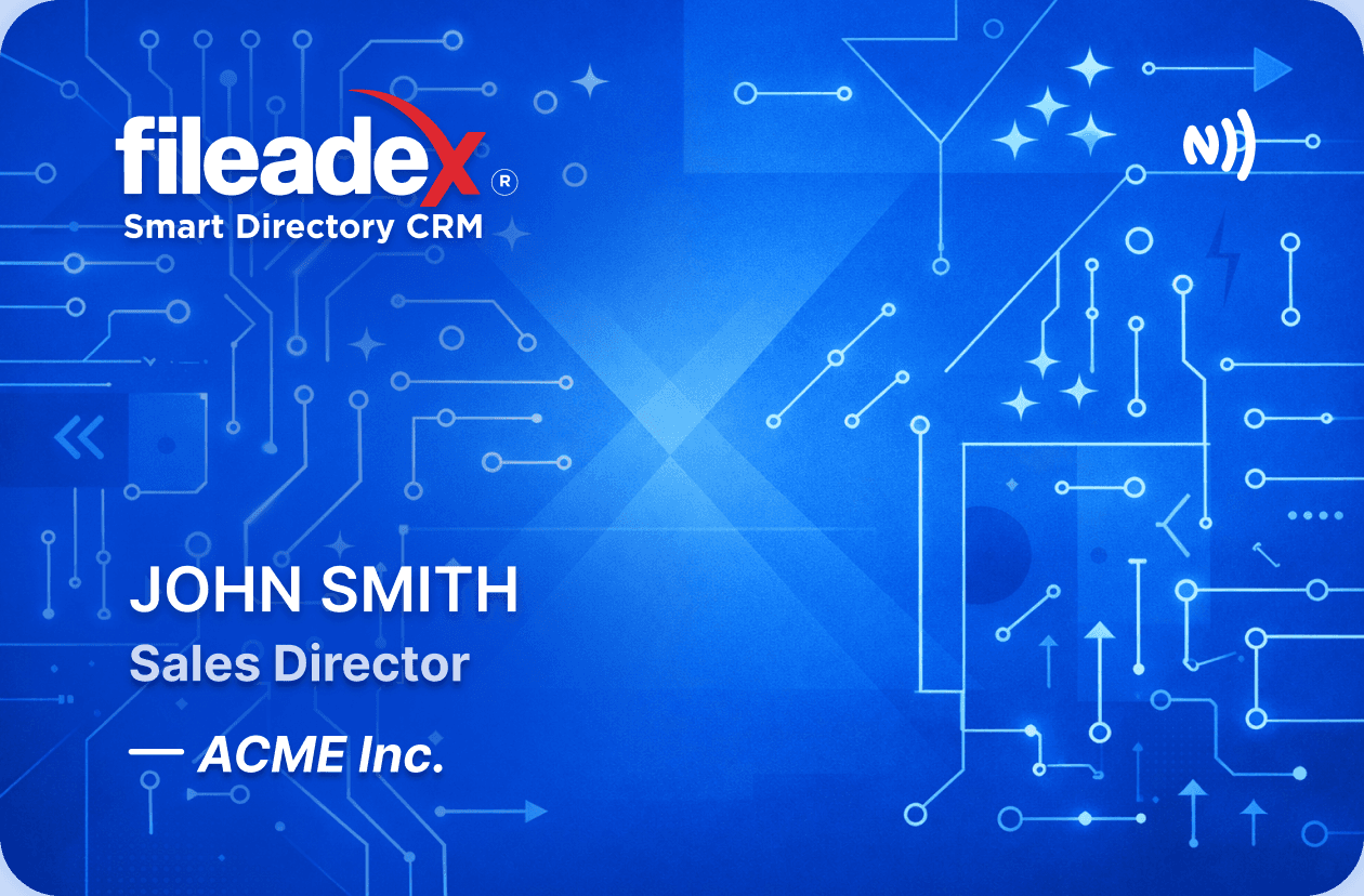 Blue fileadeX digital smart card
